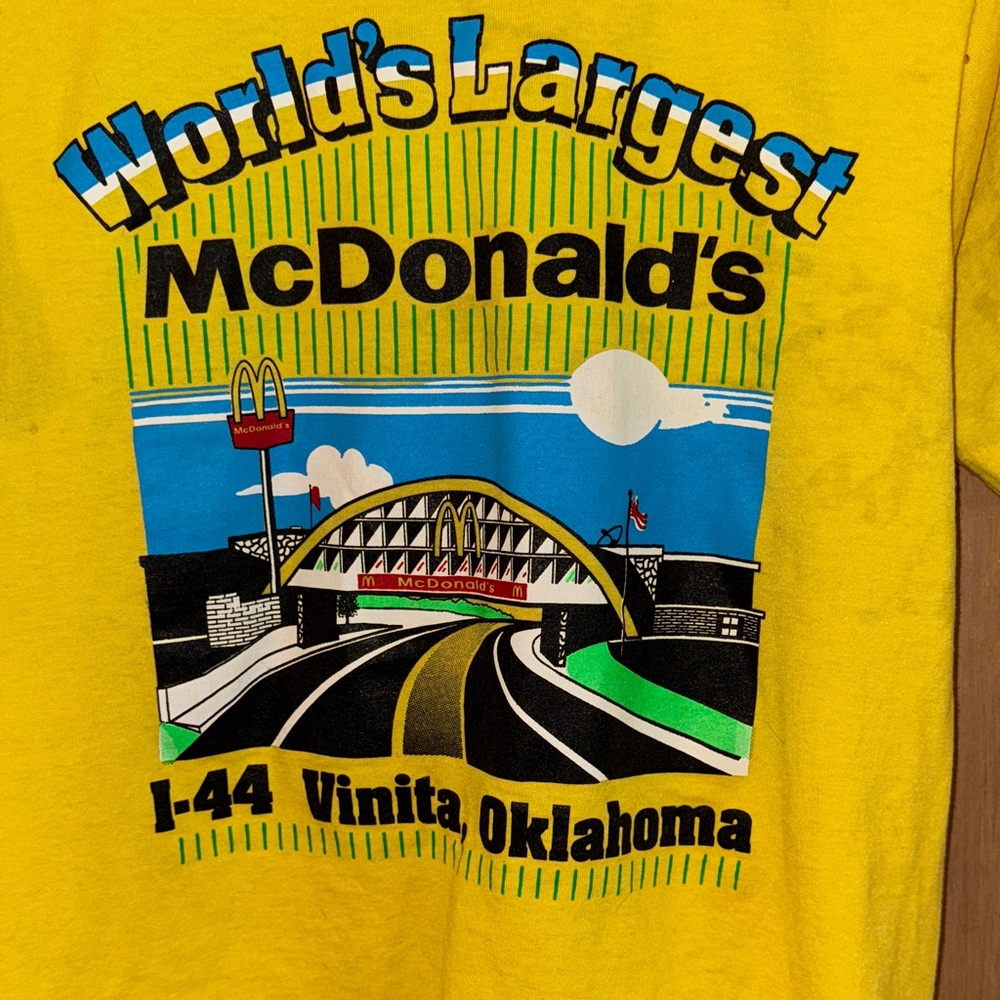 Vintage Single Stitch Screen Stars Best USA McDonald's World's Largest T-Shirt